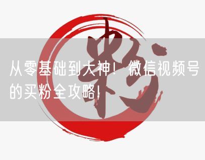 从零基础到大神！微信视频号的买粉全攻略!
